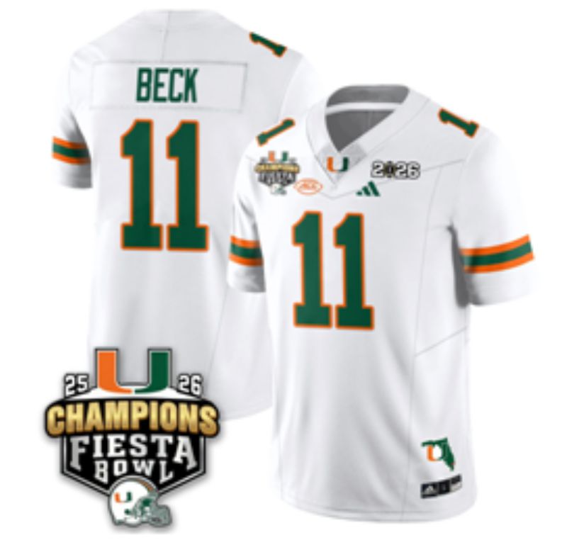 Men 2026 Miami Hurricanes #11 Beck White 3th generations Limited NCAA Jersey 0026->ncaa teams->NCAA Jersey